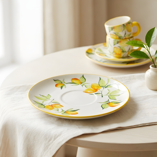 Lemon Pattern Porcelain Plate Large